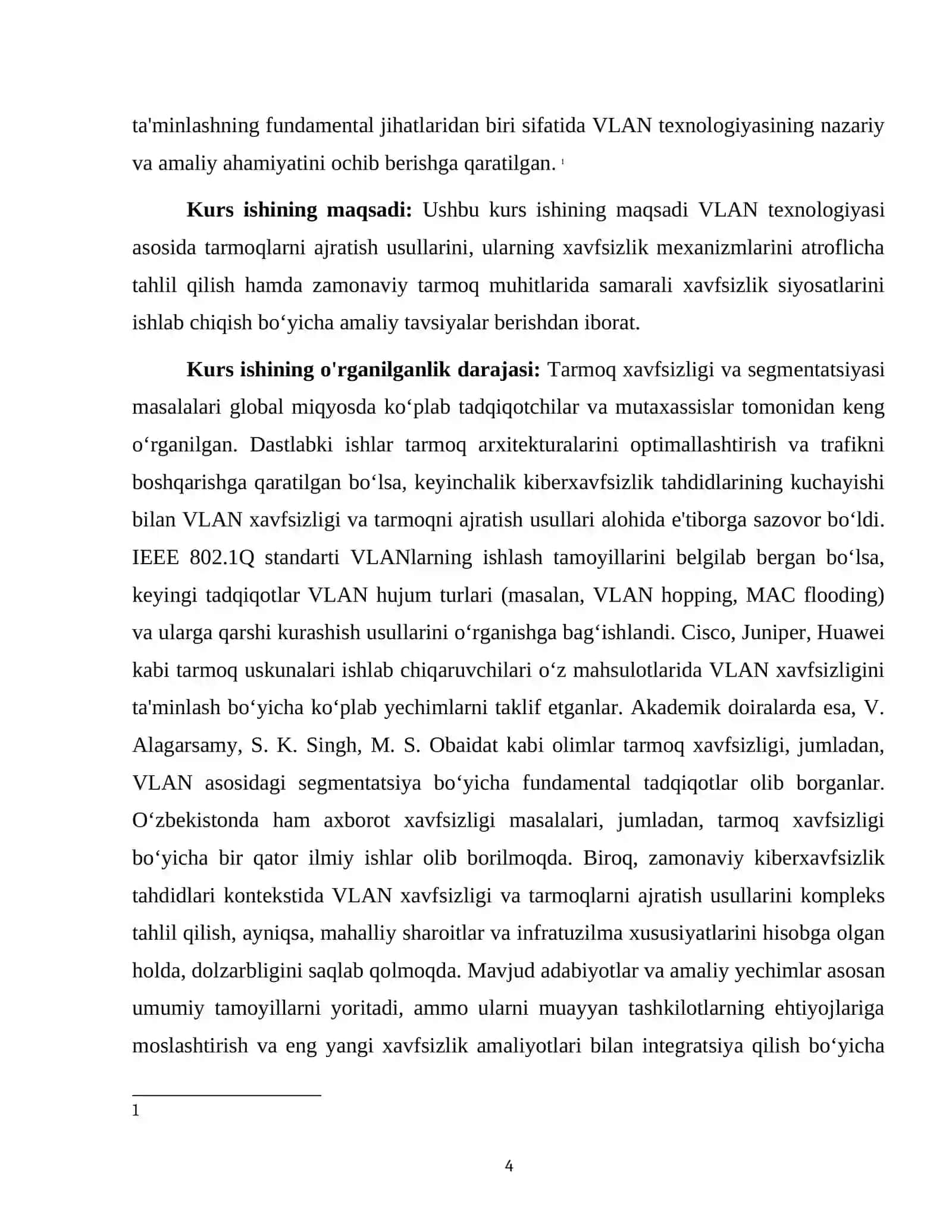 VLAN XAVFSIZLIGI VA TARMOQLARNI AJRATISH USULLARI 4