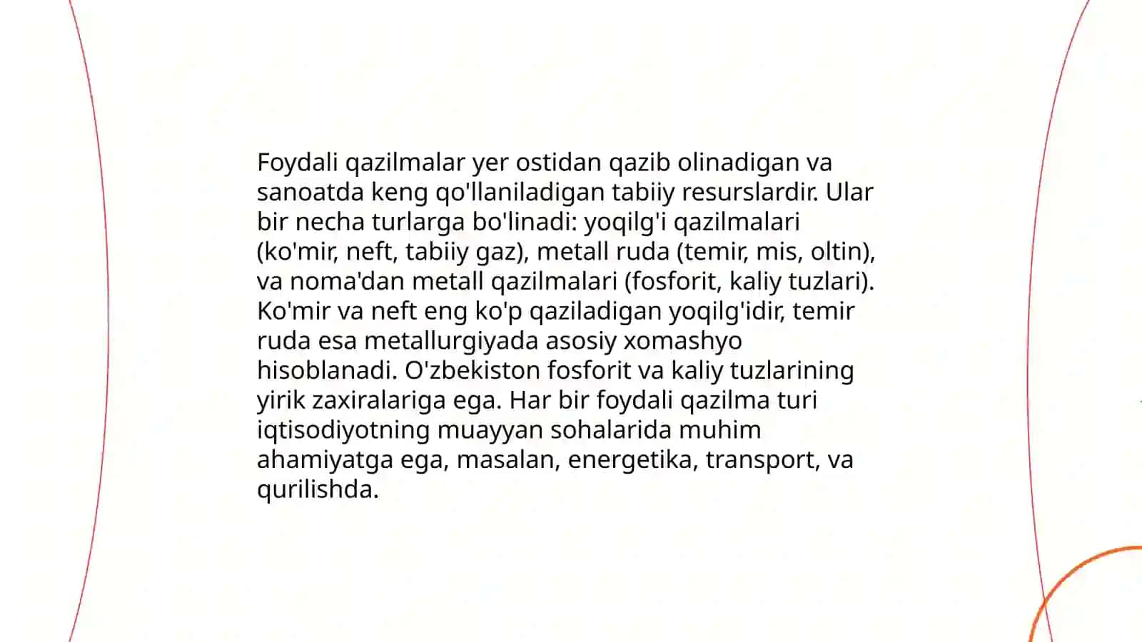 Konlar va foydali qazilmalar haqida 4
