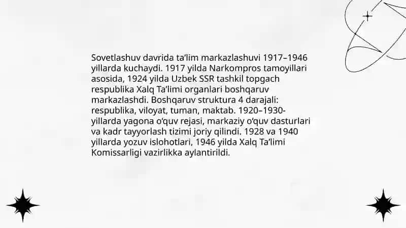 Oʻzbekistonda 1917-1991-yillarda taʼlim tizimi va pedagogika 4