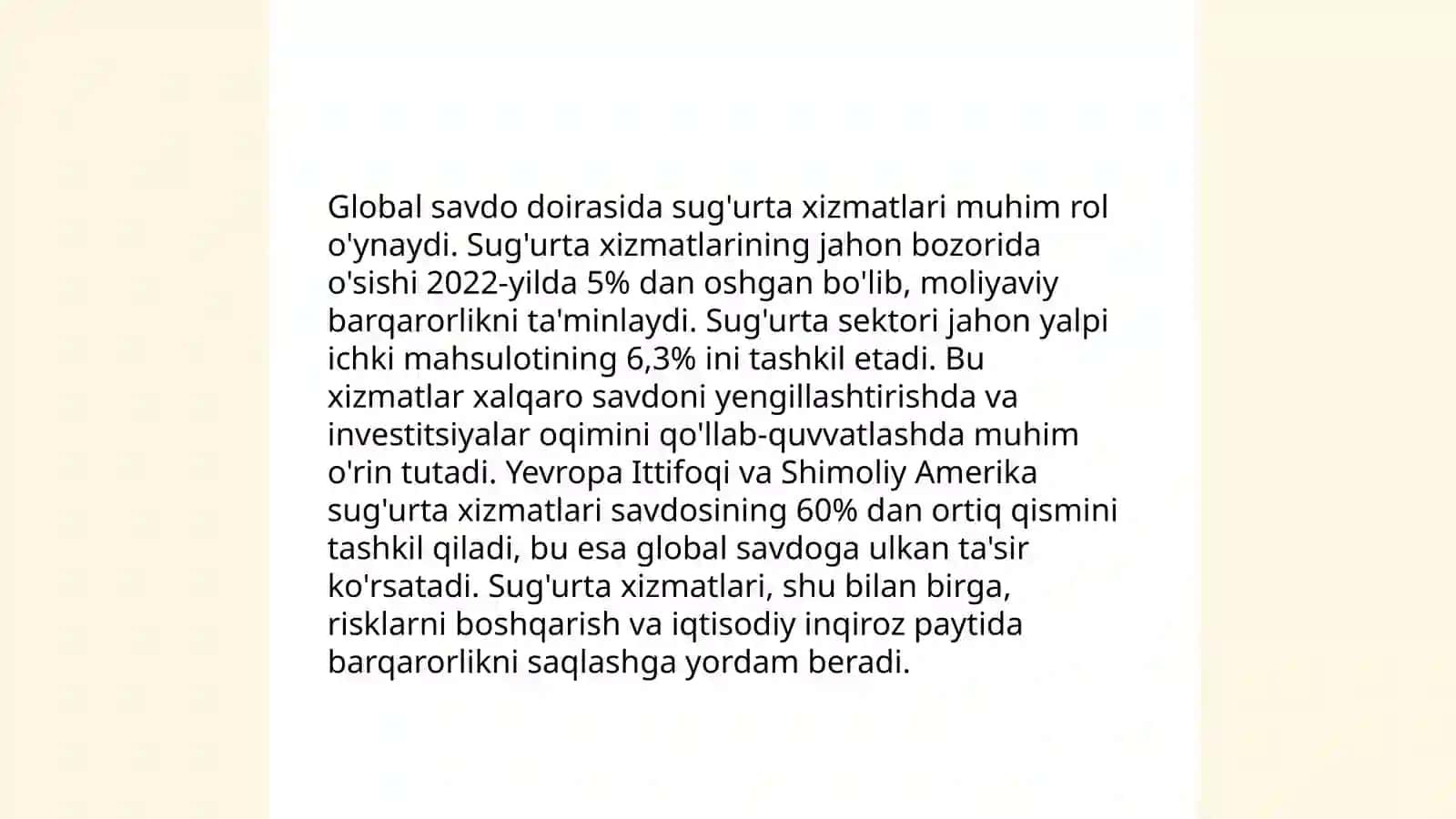 Xalqaro munosabatlarda suģurta xizmatlarining o'rni 4