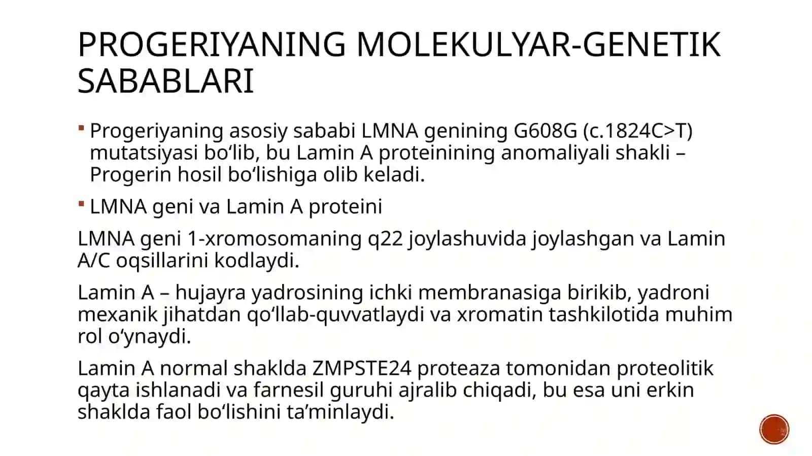 Progeriya kasalligining molekulyar va biokimyoviy jihatlari 4