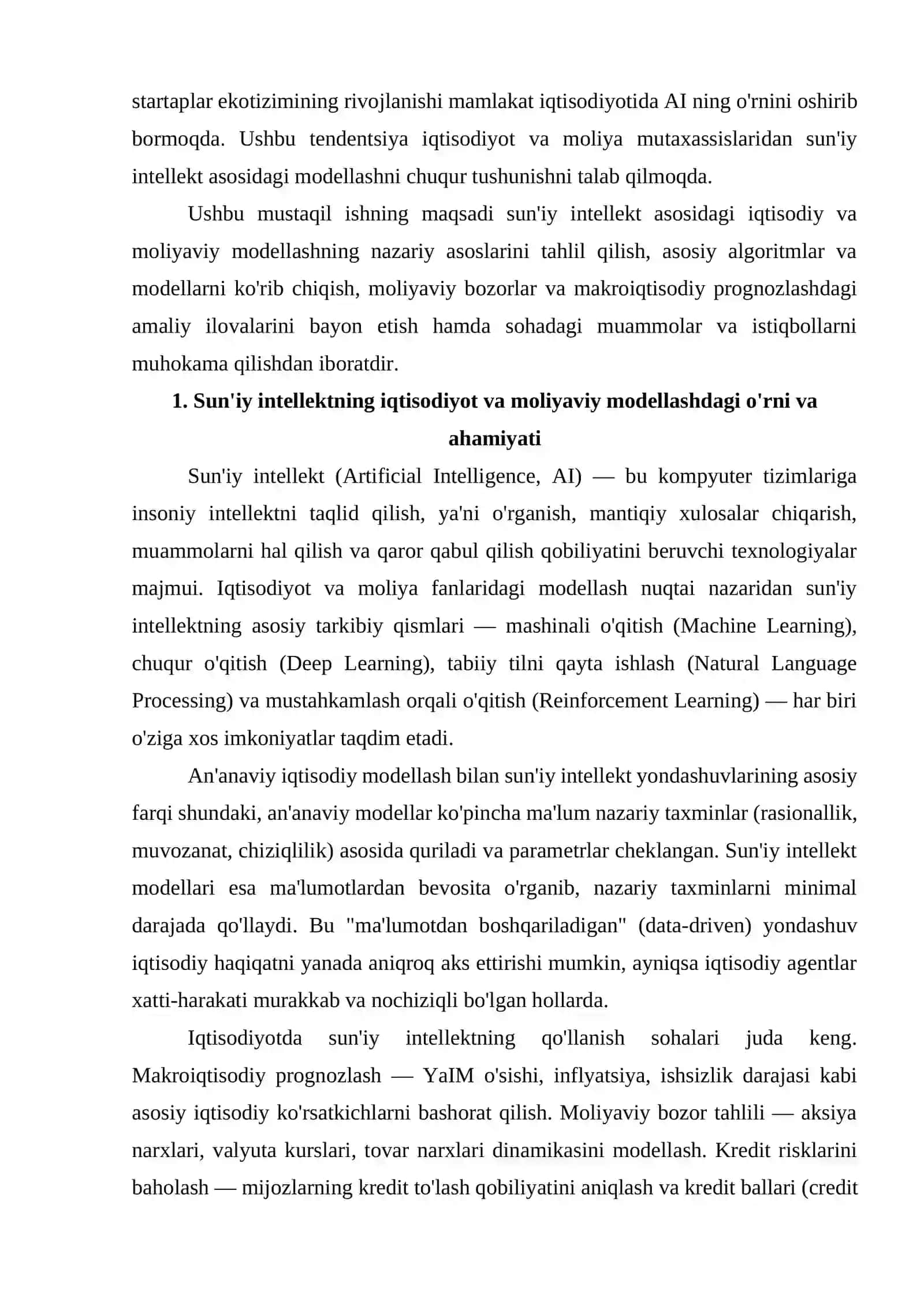 Sun'iy intellekt asosida iqtisodiy va moliyaviy modellash 4