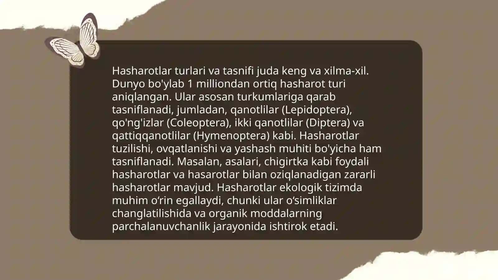 Hasharotlar kolleksiyalarini tayyorlash 4