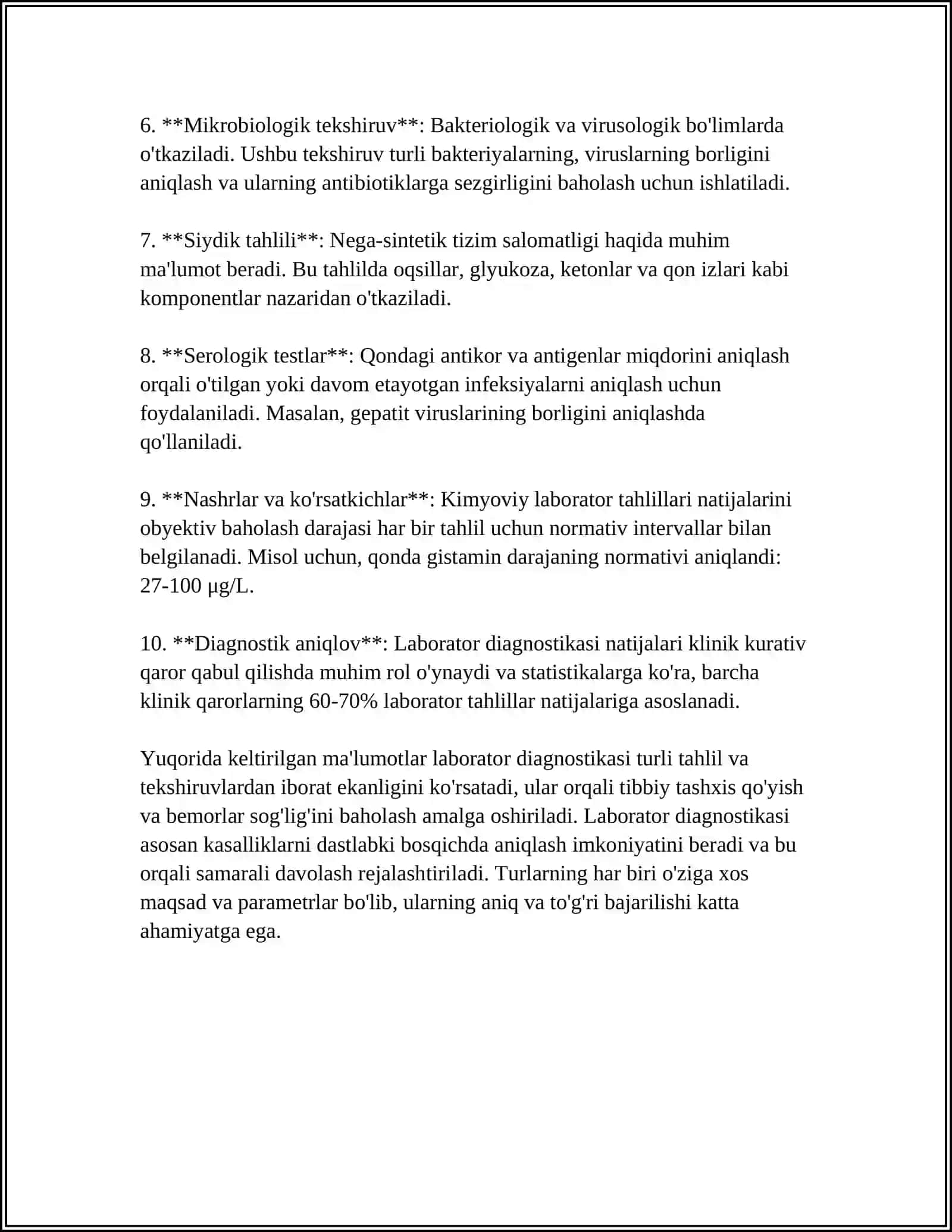 Toshkent Tibbiyot Akadeyemiyasi Labaratoriya 4