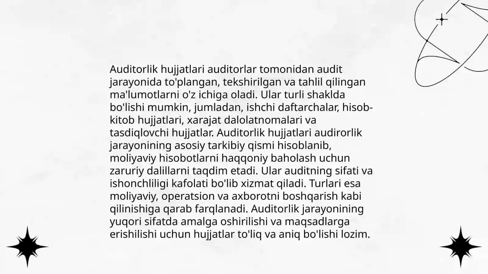 Auditorlik hujjatlari va dalillari 4