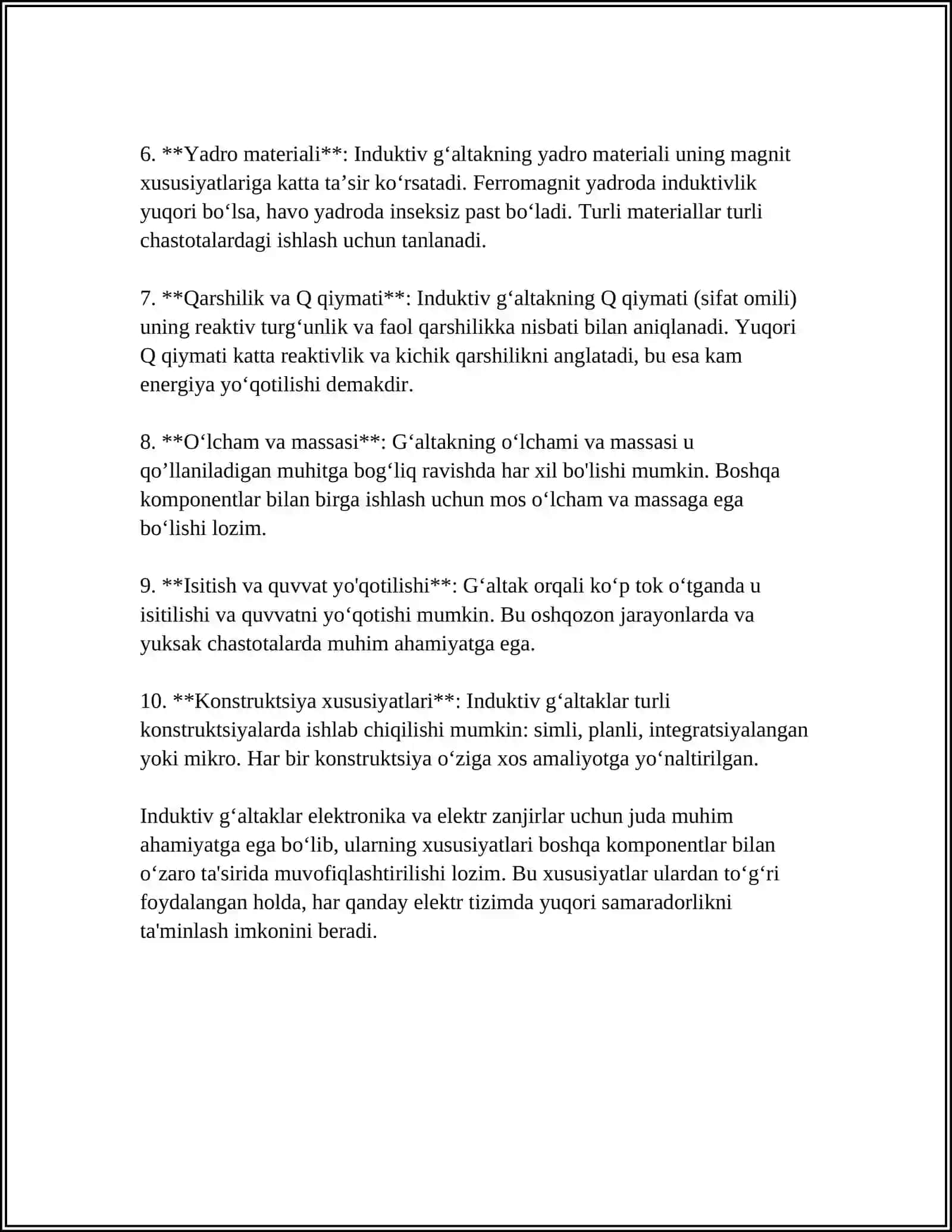 INDUKTIV GʻALTAK PARAMETRLARINI OʻLCHASH 4