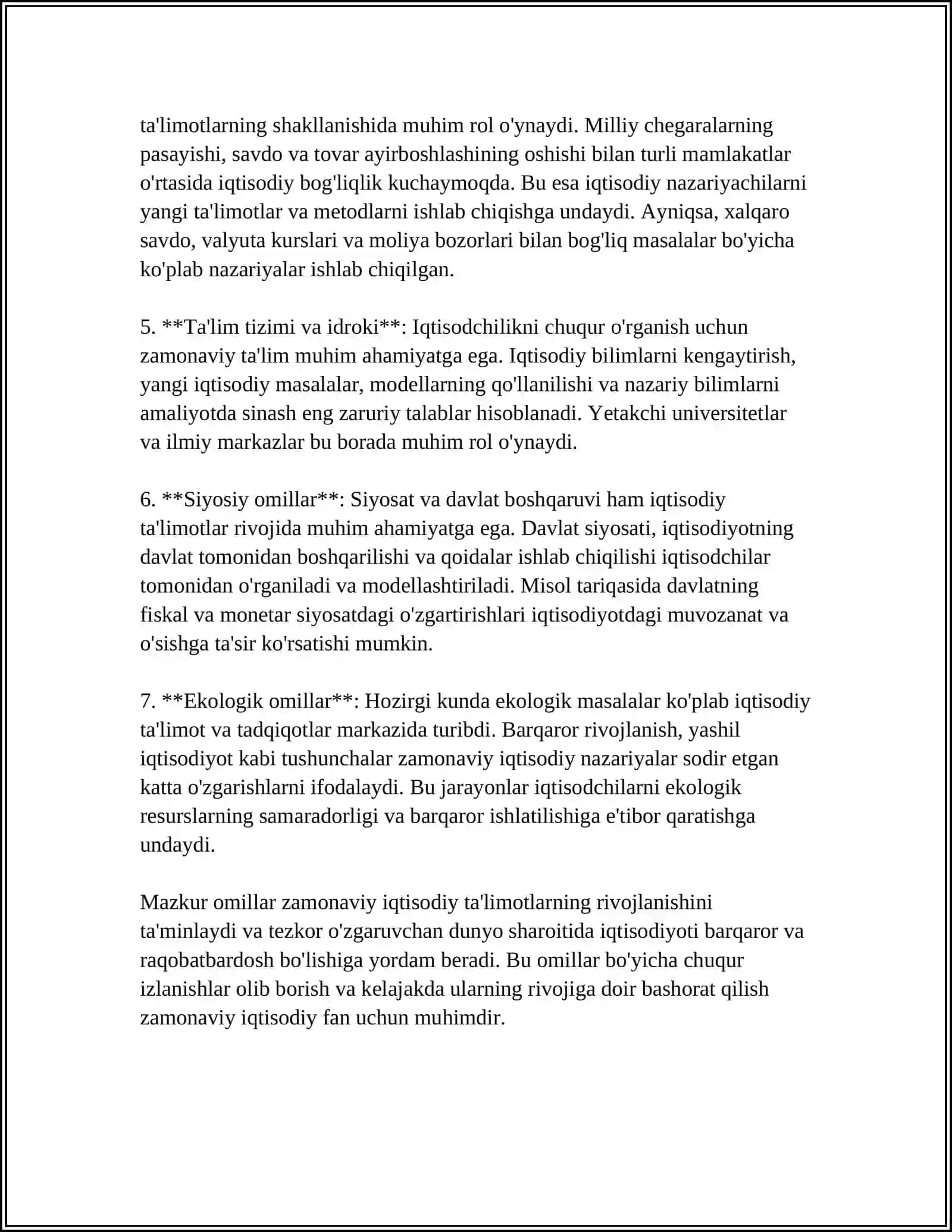 HOZIRGI ZAMON IQTISODIY TA'LIMOTLAR EVOLUTSIYASI 4