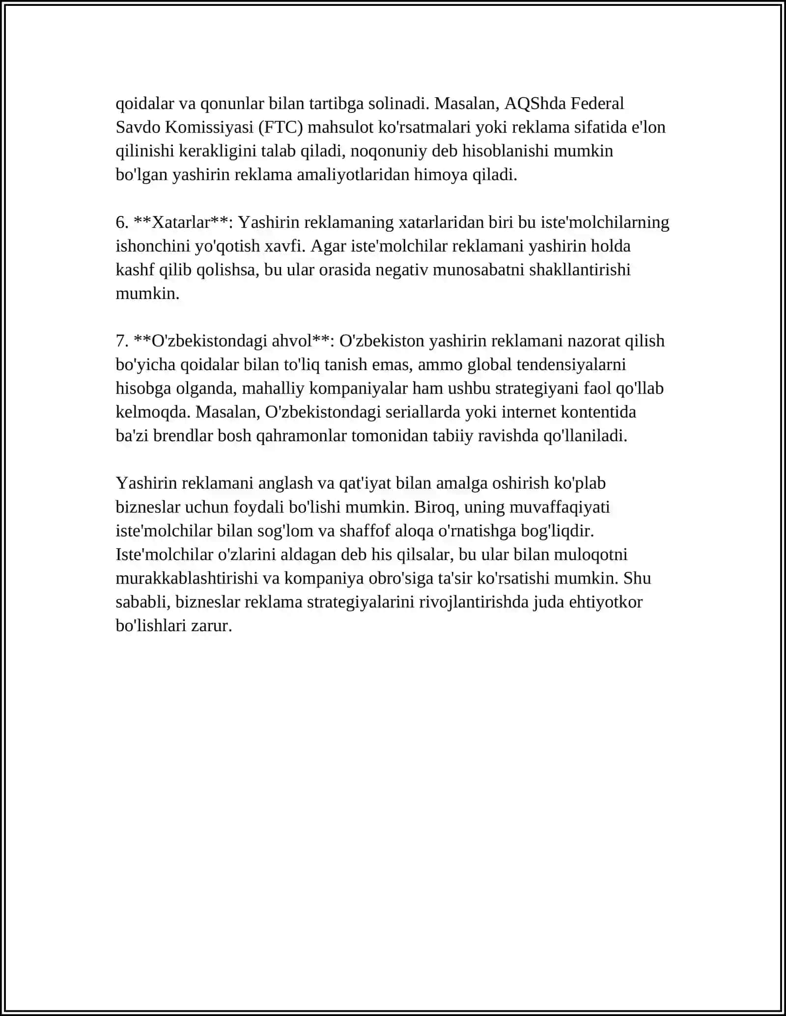DARK MARKETING: YASHIRIN REKLAMA STRATEGIYALARI VA ISTE'MOLCHILAR ONGIGA TA'SIR 4