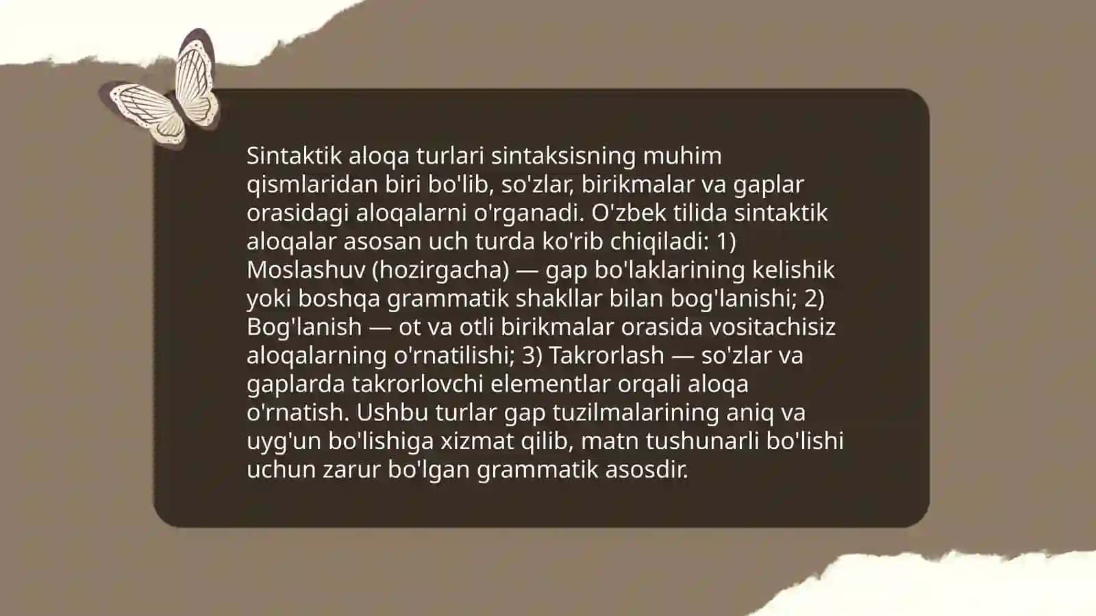 Soʻz birikmalaridagi sintaktik aloqa turlari 4
