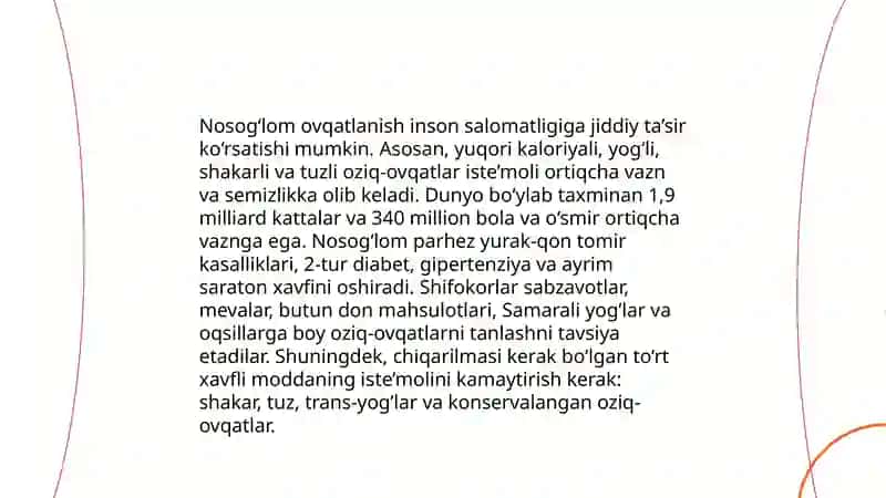 Oqilona ovqatlanish-zamonaviy dolzarb muammo ekanligi 4