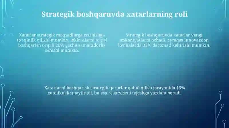 Strategik boshqaruvda risklarning o'rni 4