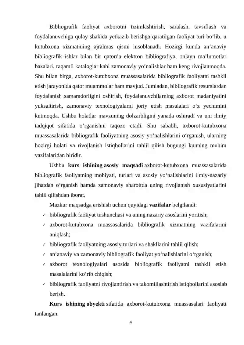 Axborot-kutubxona muassasalari bibliografik faoliyatning asosiy yo‘nalishlari 4