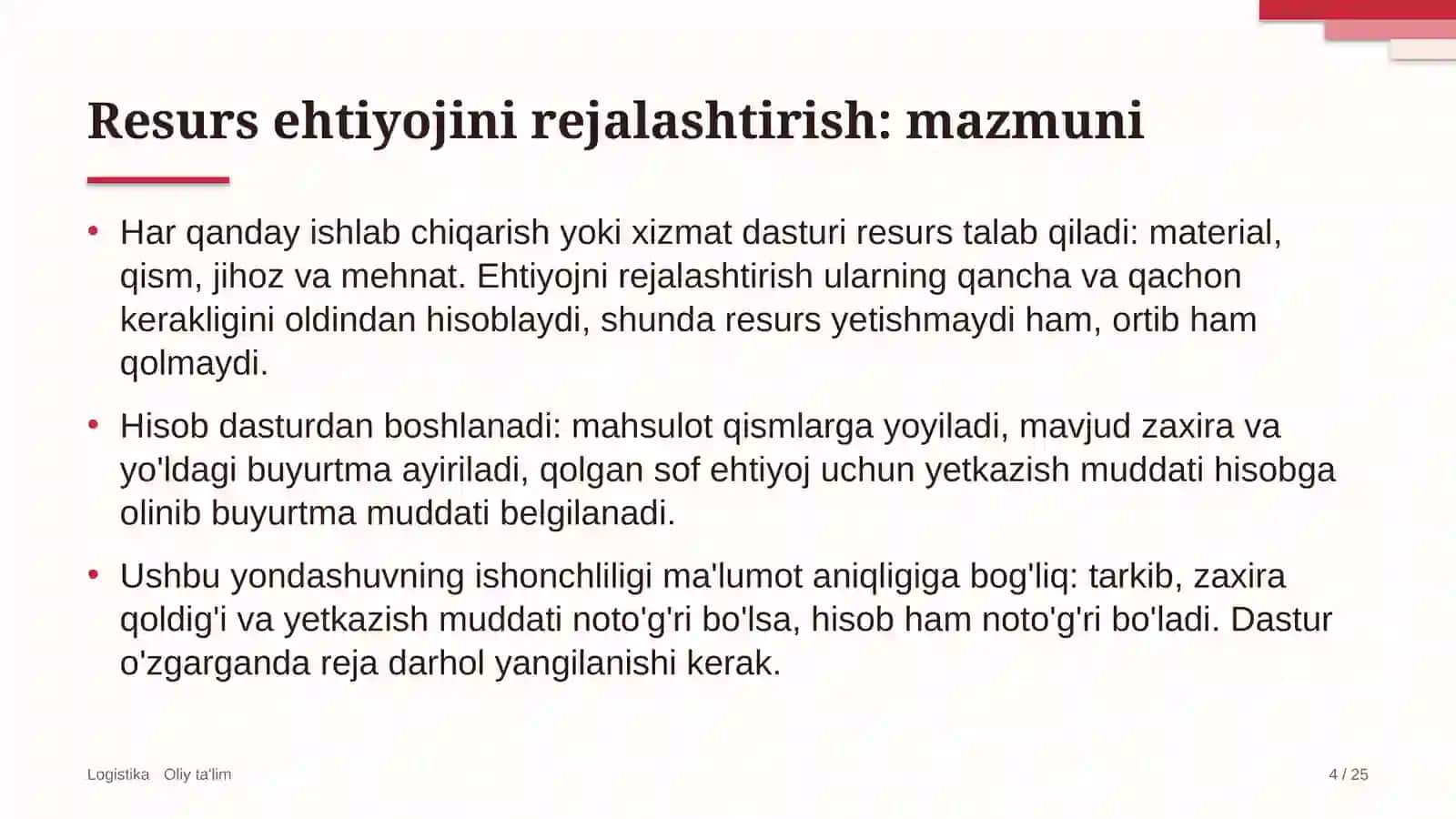 qishloq xo'jaligida resurslarga ehtiyojni rejalashtirish 9541 4
