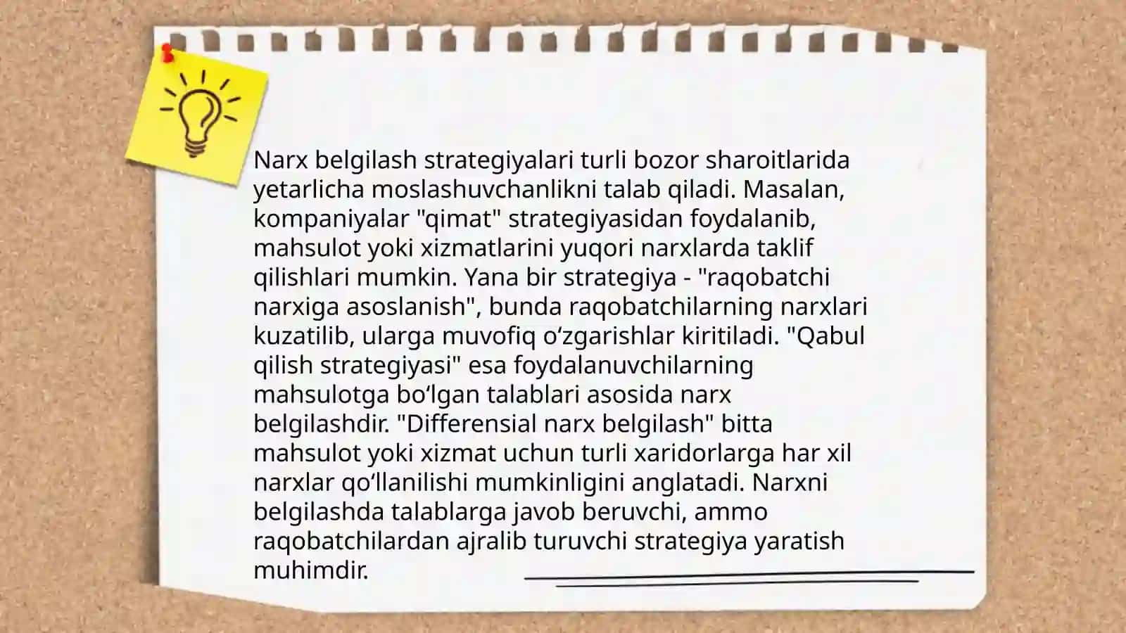 Narxni belgilash va unga taʼsir etuvchi omillar 4
