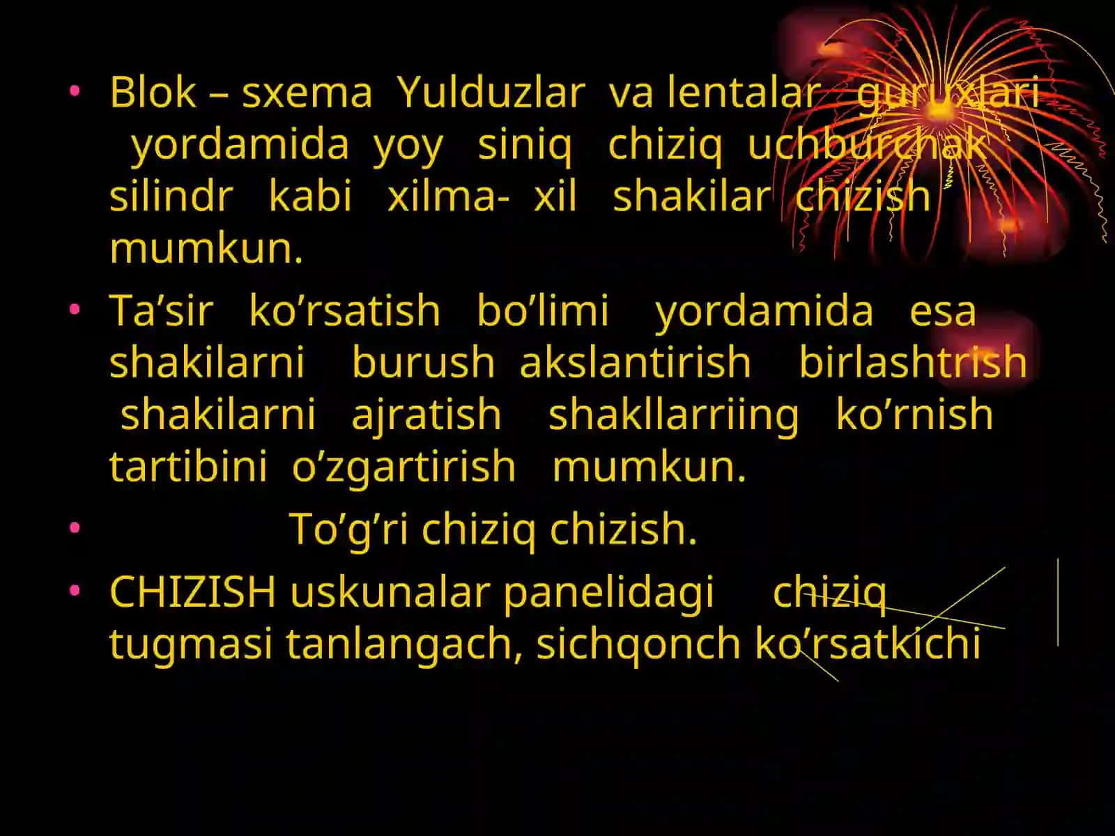 10-dars. Shakllar va chizmalar 4