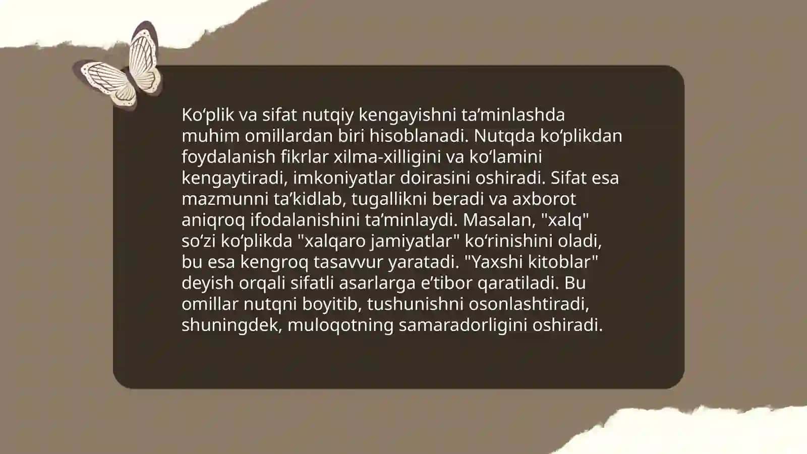 Sintaktik qolipning nutqiy kengayishi 4