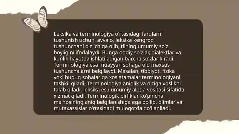 Terminologiya va leksika.Terminlar mohiyati 4
