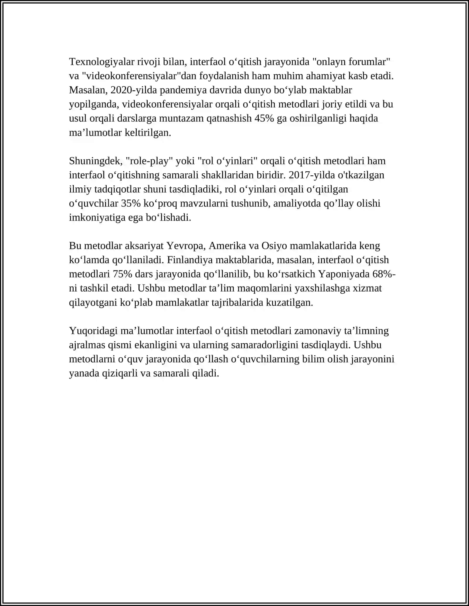 O‘QITISHNING AMALIY METODLAR TURLARI VA TAVSIFI 4