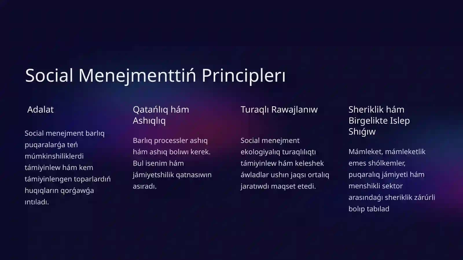Socialmenejmenttiń qáliplesiwi 4
