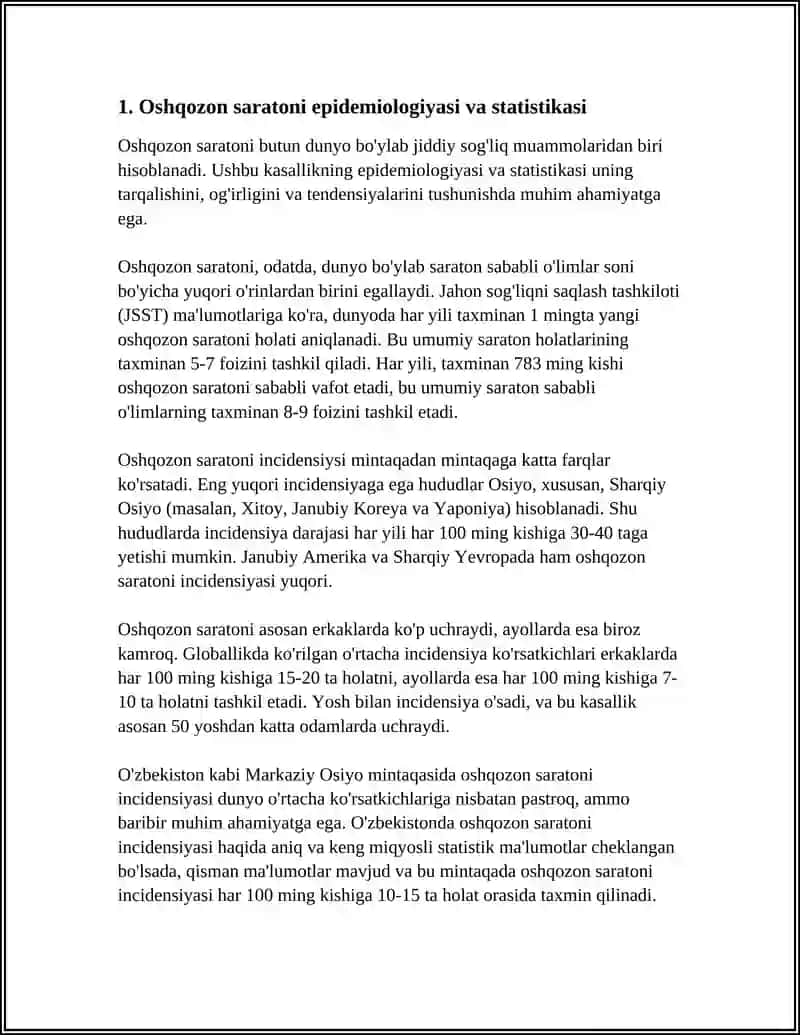 Oshqozon saratoni epidemiologiyasi va statistikasi 4
