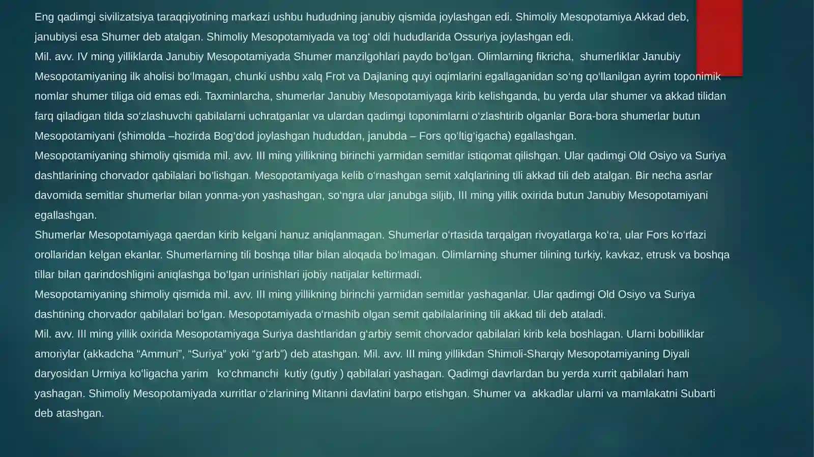 Qаdimgi MesopatamiyavasivilizаtsiyasiReja 4