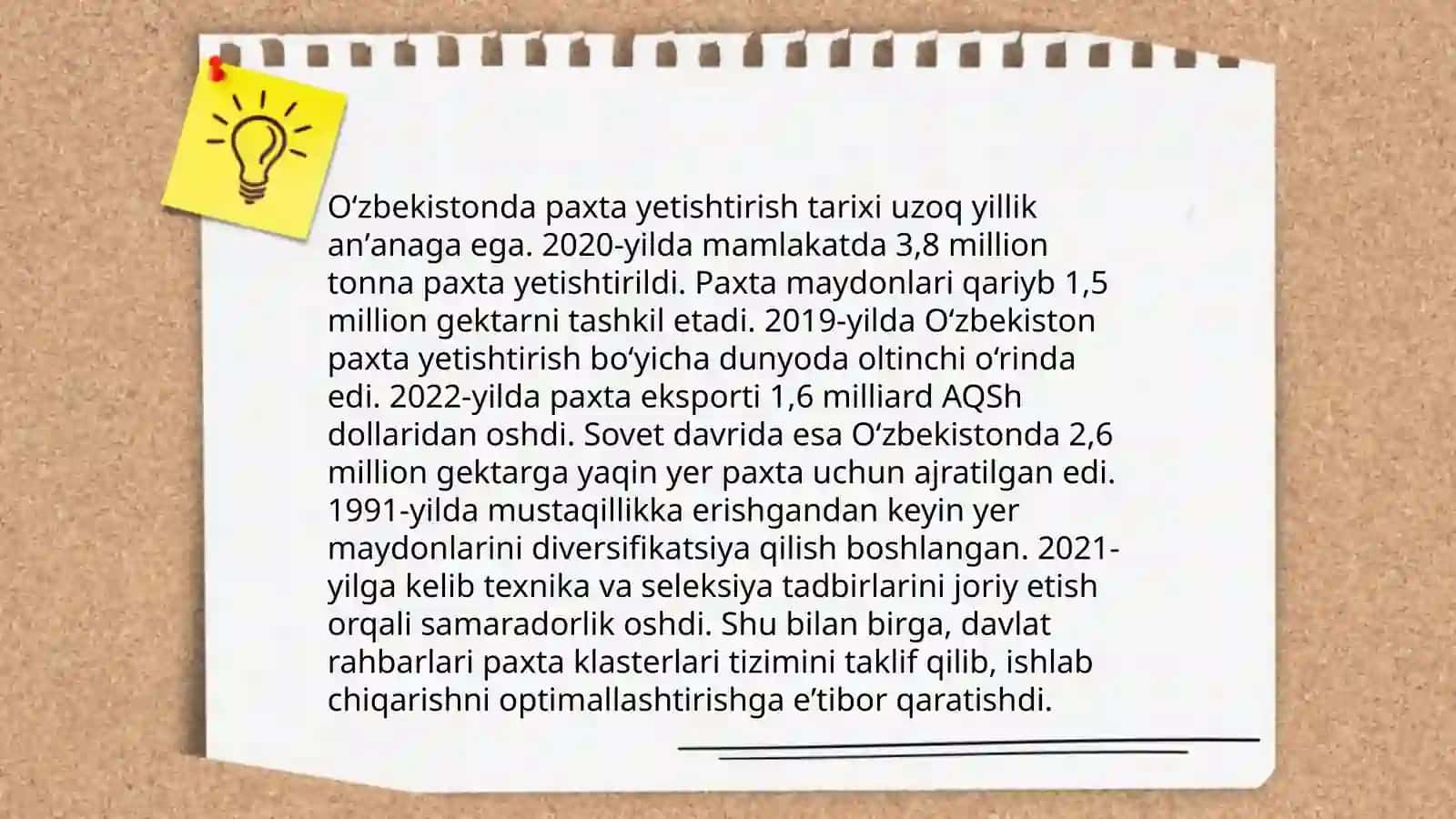 Paxta ishi tarixi 4