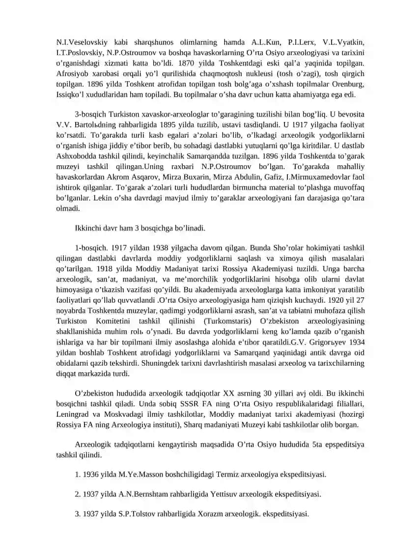 Arxeologiya fanining vazifalari 4