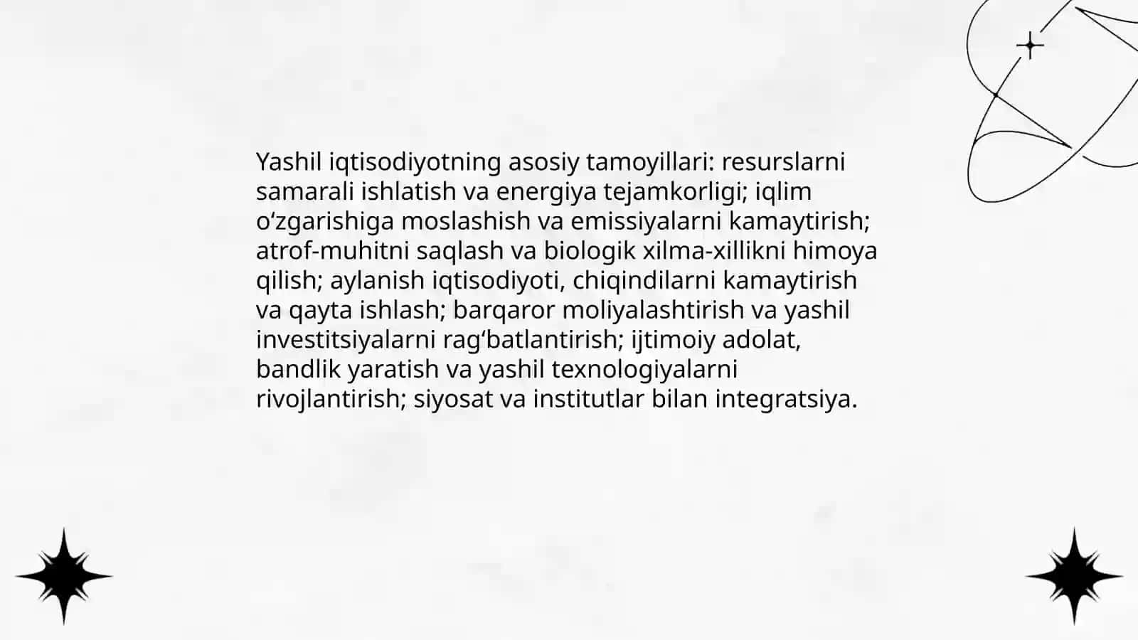 Yashil iqtisodiyot modeli va uning asosiy tamoyillari 4