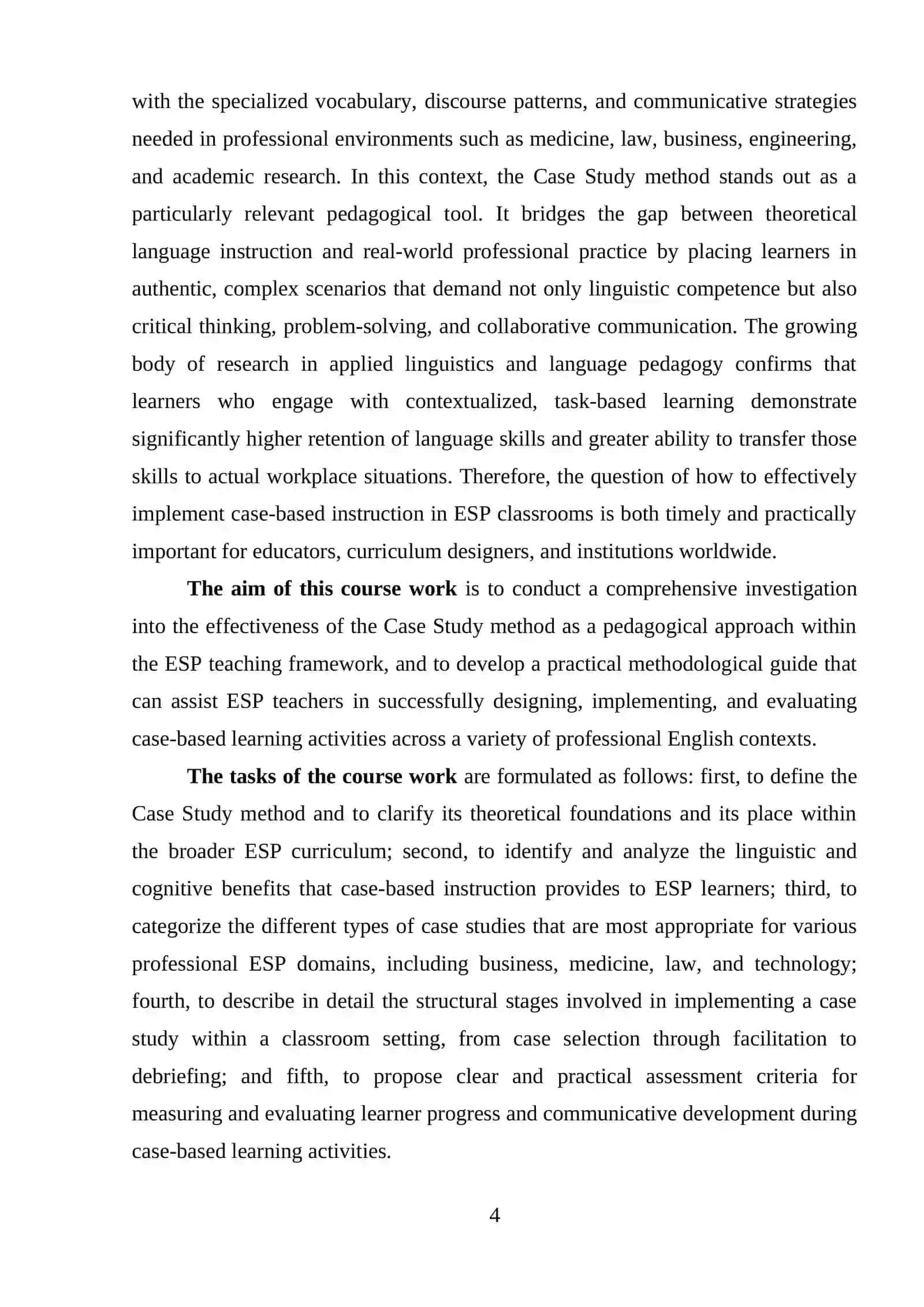 Mavzu: USING CASE STUDIES IN ESP TEACHING 4