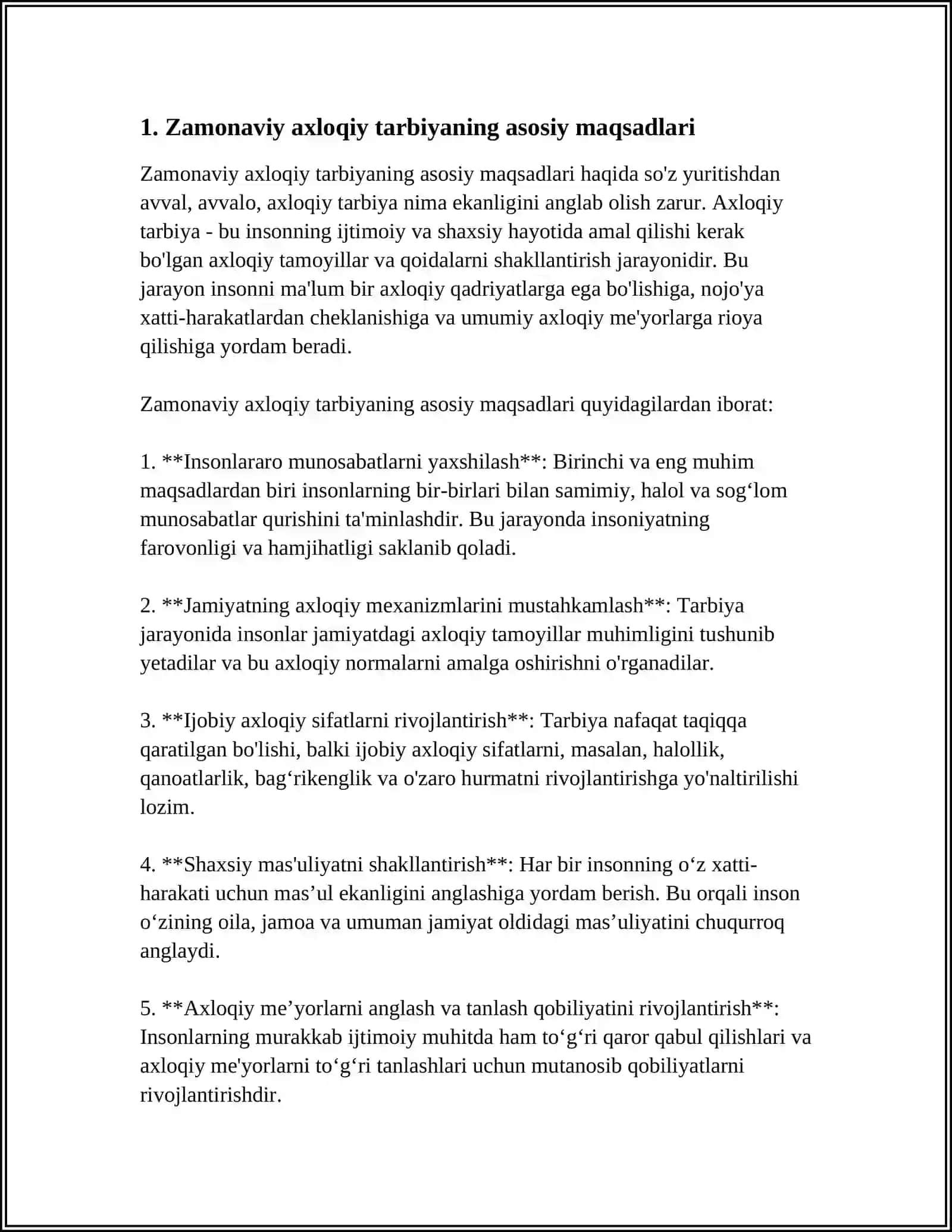 ZAMONAVIY AXLOQIY TARBIYANING YUTUQLARI VA KAMCHILIKLARI 4
