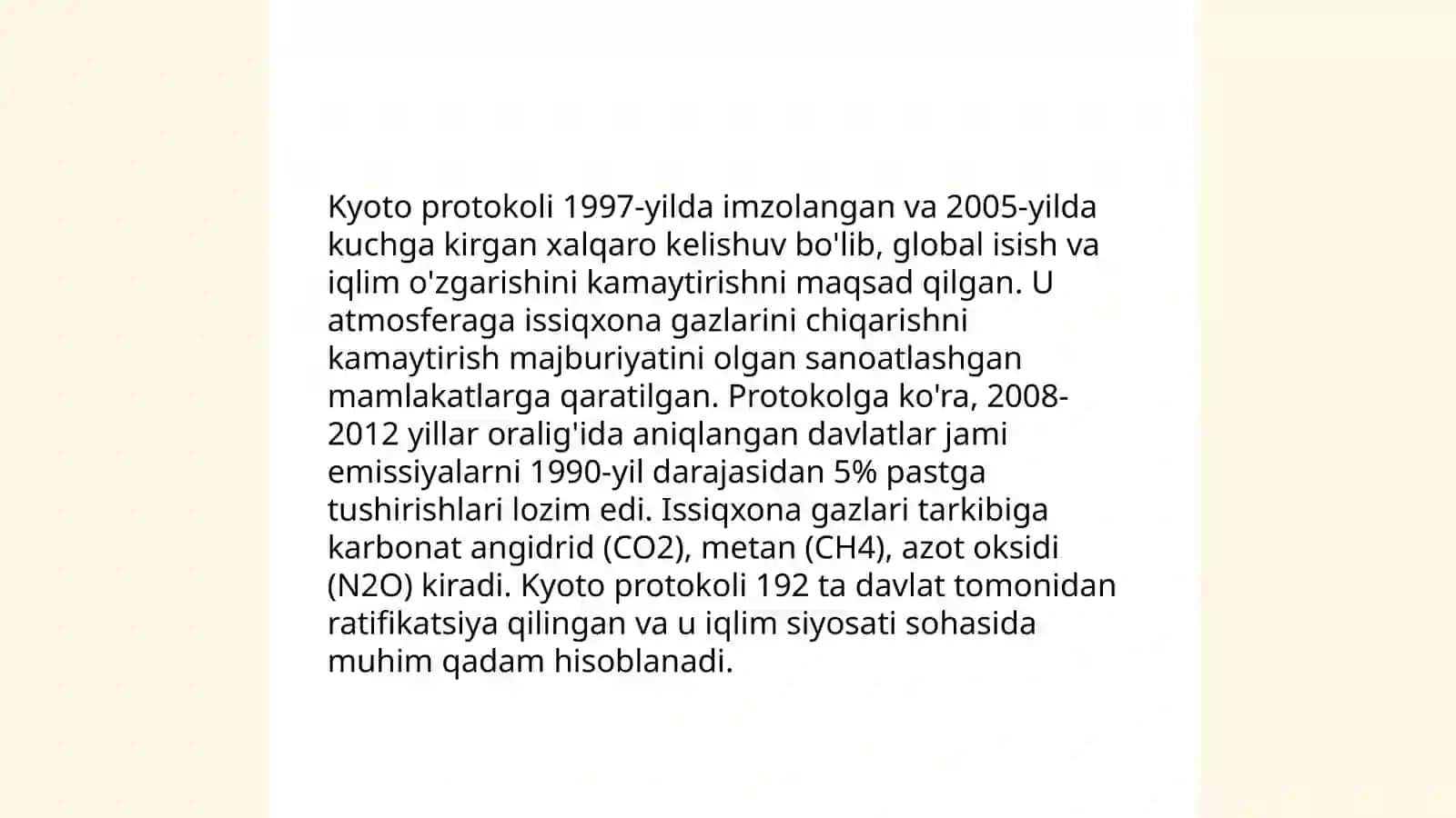 Kyoto protokoli haqida tushuncha 4