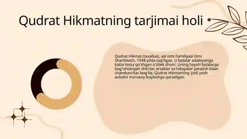 Qudrat Hikmat bolalar shoiri. Farhod Musajon ijodi 4