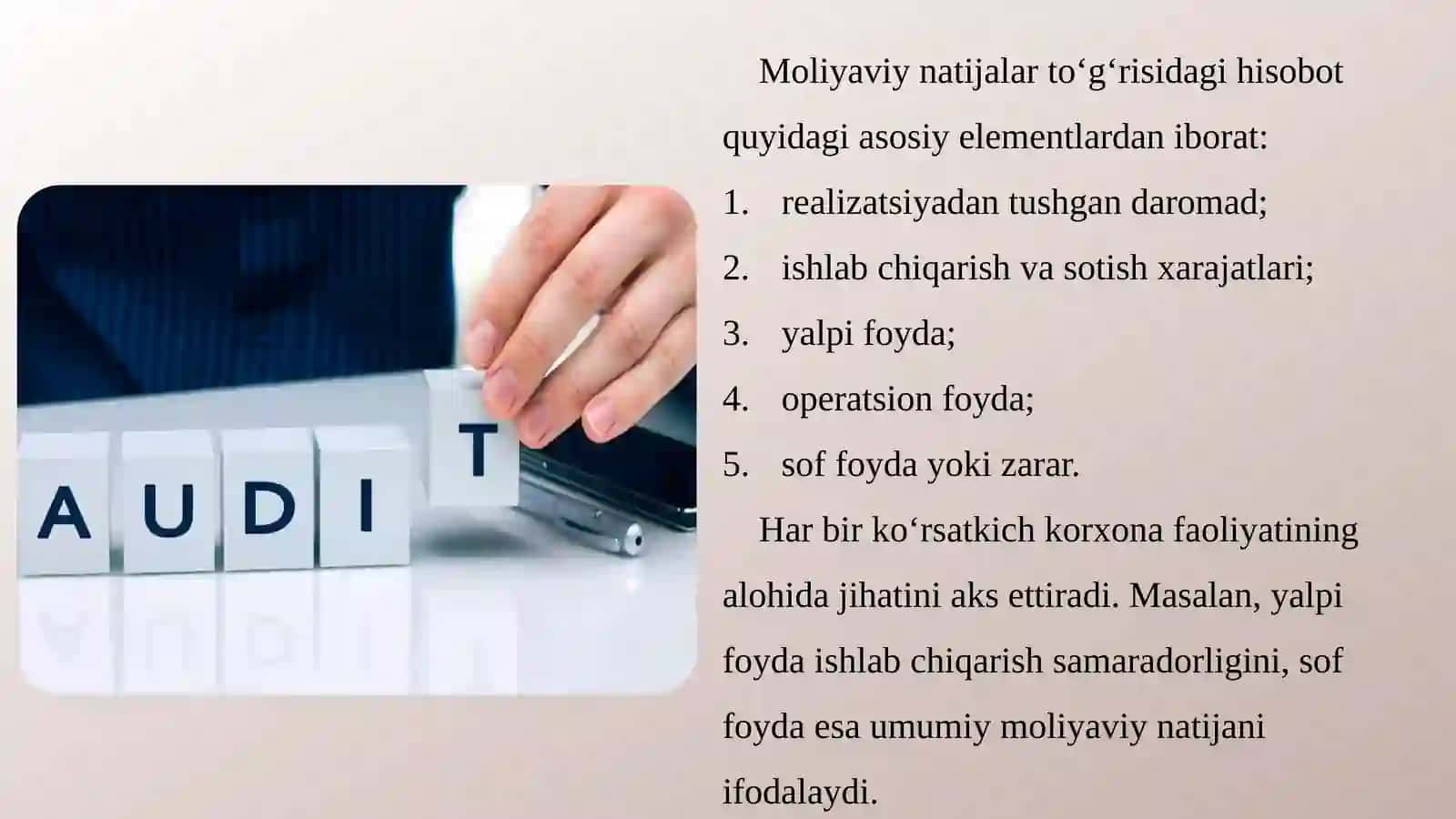 Moliyaviy natijalar to‘g‘risidagi hisobot auditi 4