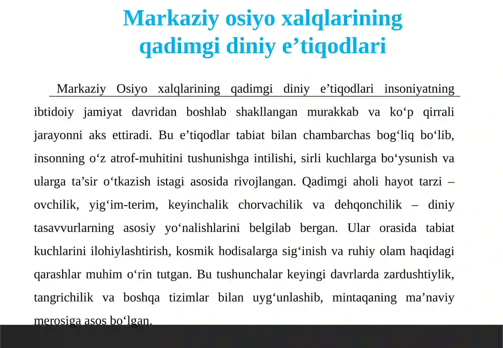 Markaziy Osiyo xalqlarining qadimgi diiniye'tiqodlari 4