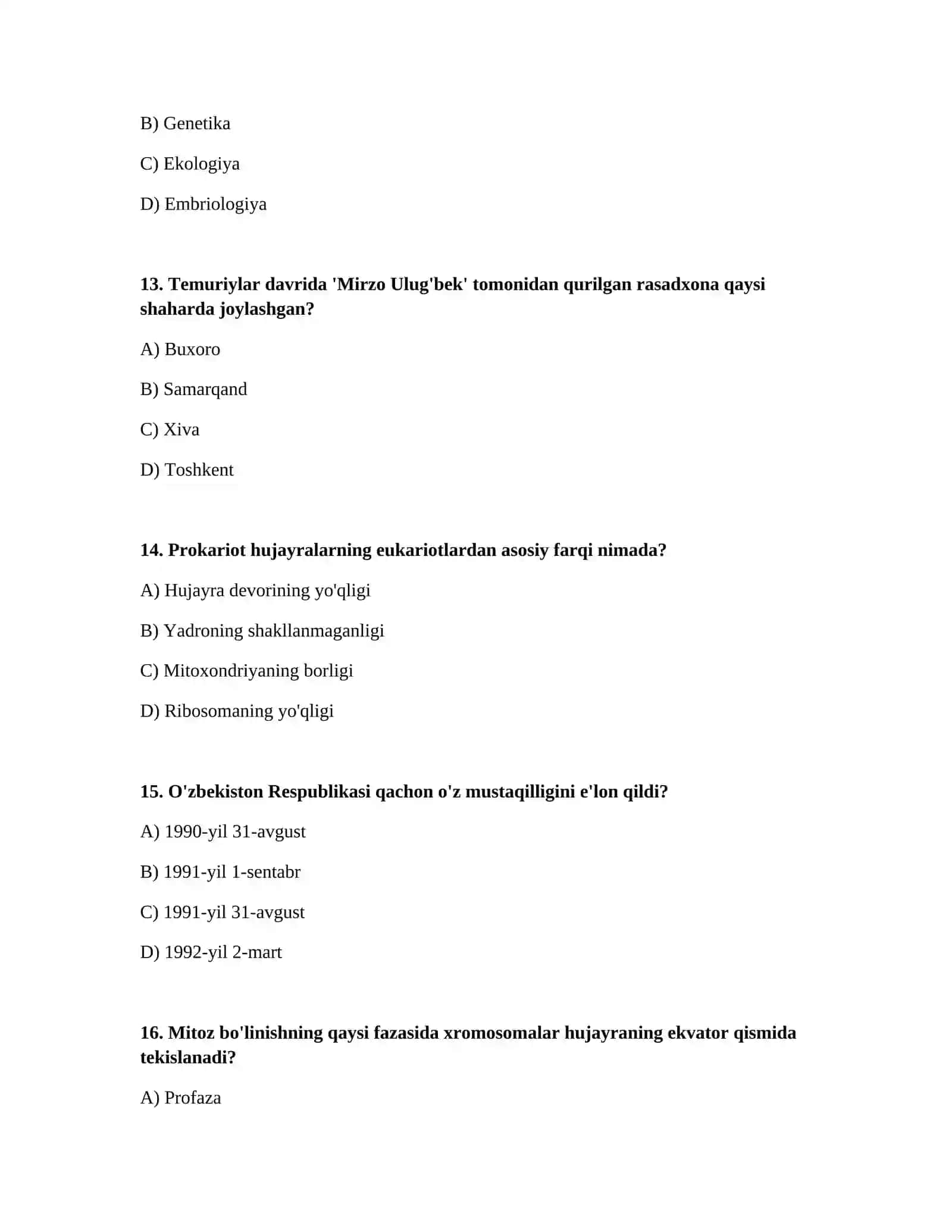 O'zbekiston tarixi, Biologiya asoslari 4