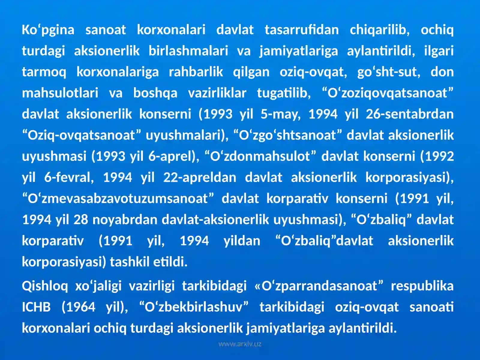 O’ZBEKISTONNING OZIQ-OVQAT SANOATI GEOGRAFIYASI 4