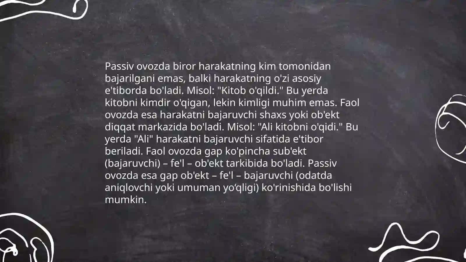 Passiv ovozning asosiy tushunchasi 4