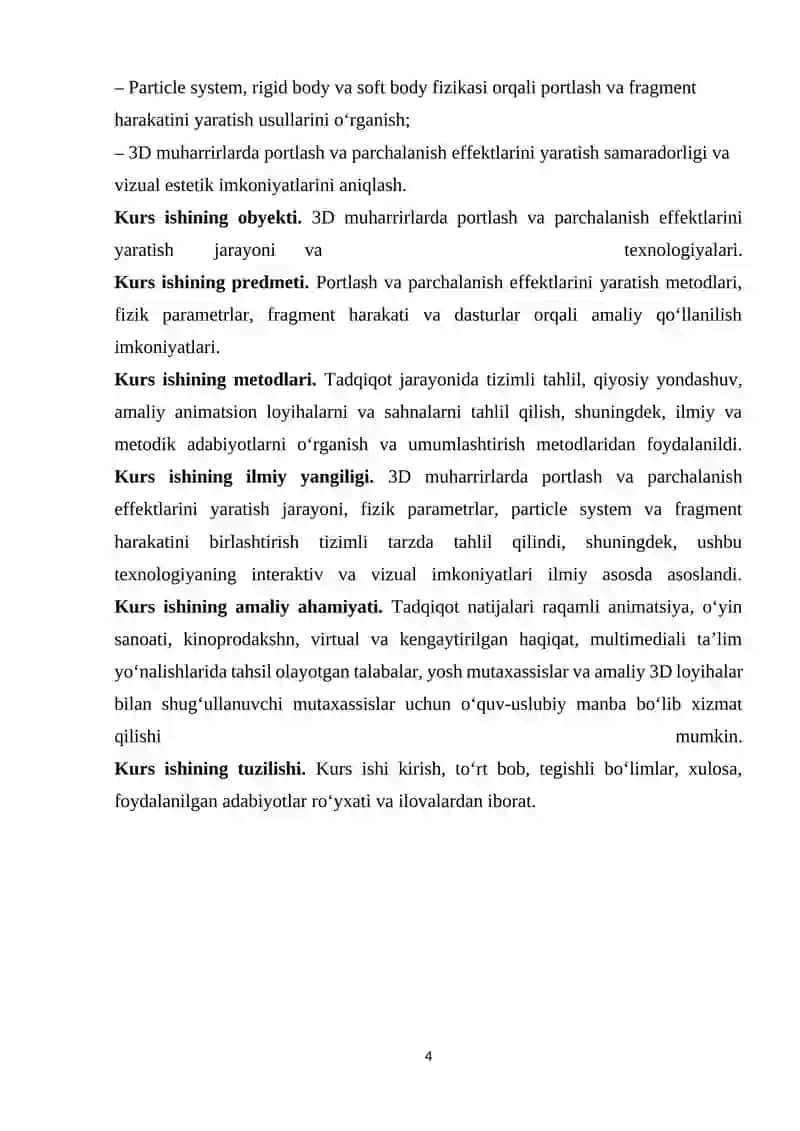 Mavzu: 3D muharrirlarda portlash va parchalanish effektlarini yaratish 4