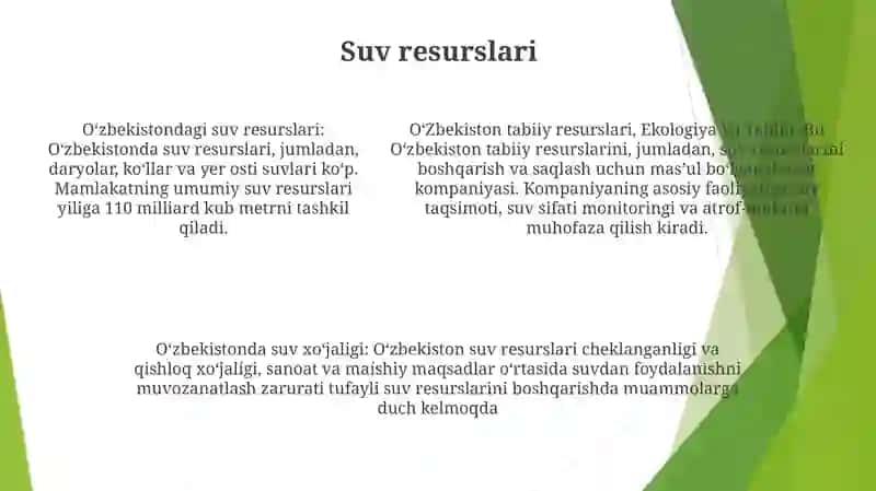 Oʻzbekiston Tabiiy Resurslar Ekalogiyasi Va Tahlili 4