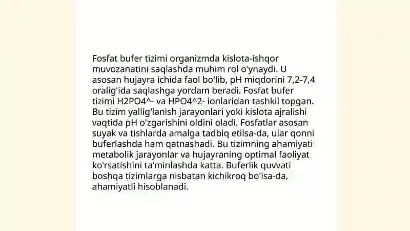 Organizmning bufer sistemalari 4