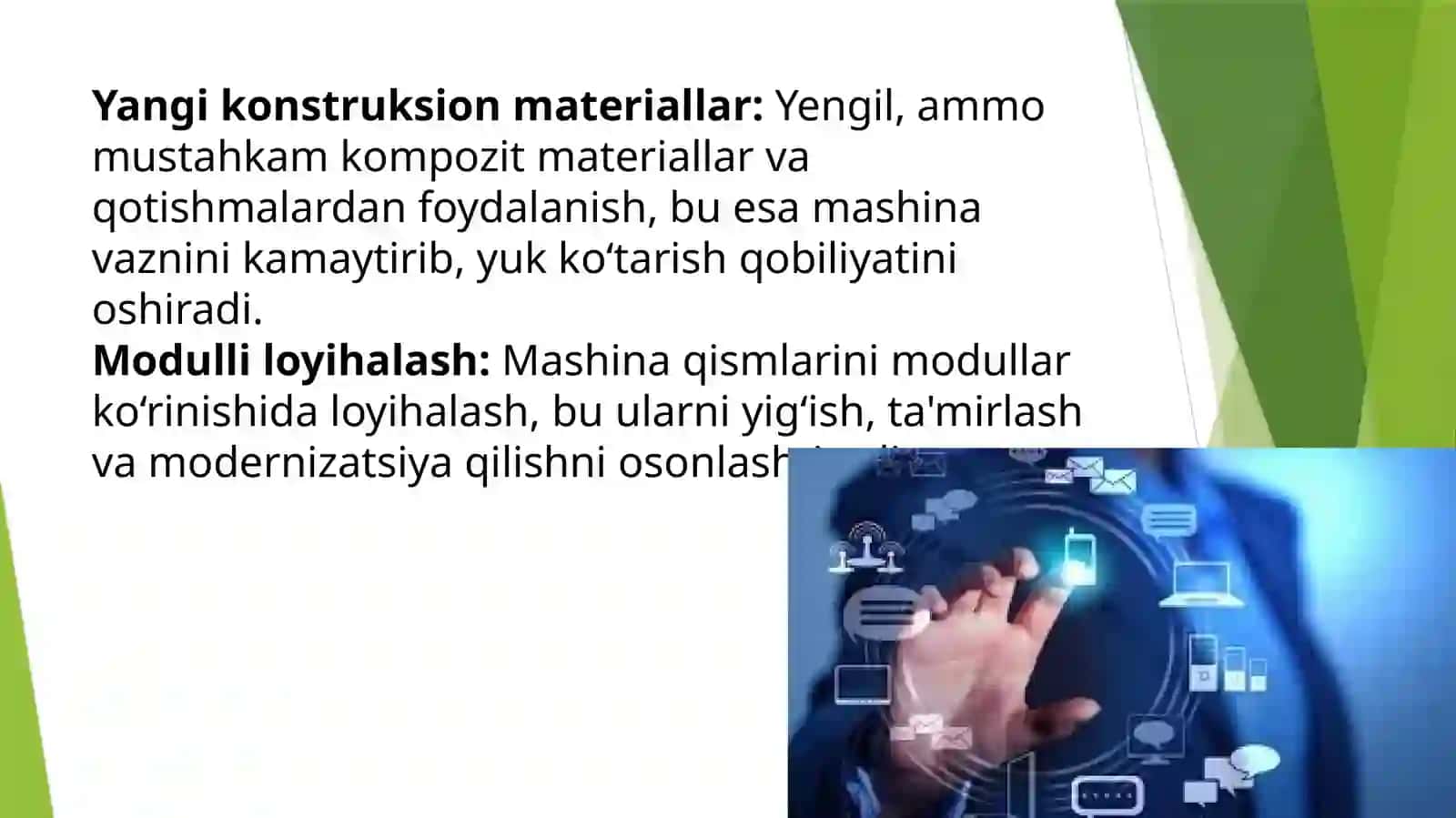Xozirgi zamon mashinalarini loyihalashda yangi yo‘nalishlar 4