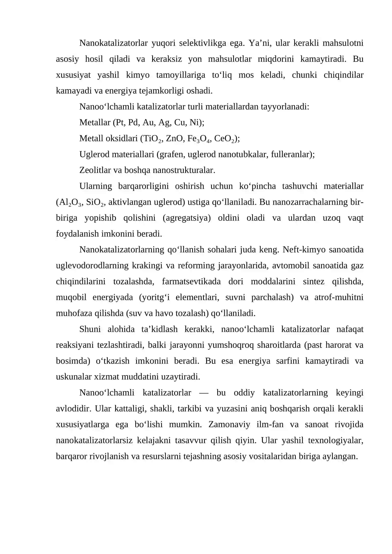 Nanooʻlchamli katalizatorlar 4
