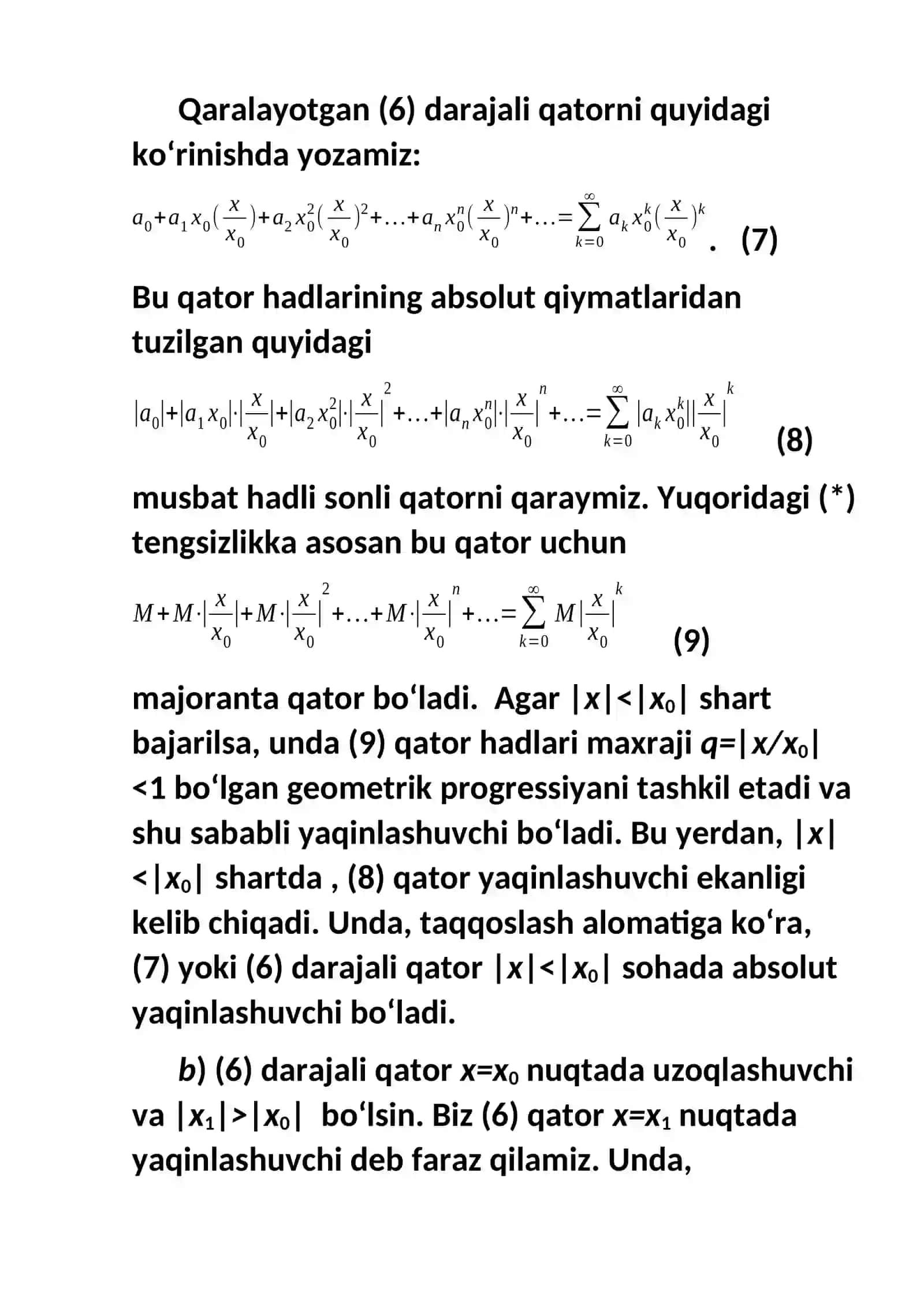 Darajali qatorning tekis yaqinlashishi 4