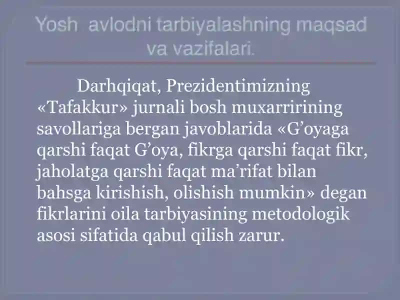 OILA TARBIYASI ASOSLARI 4