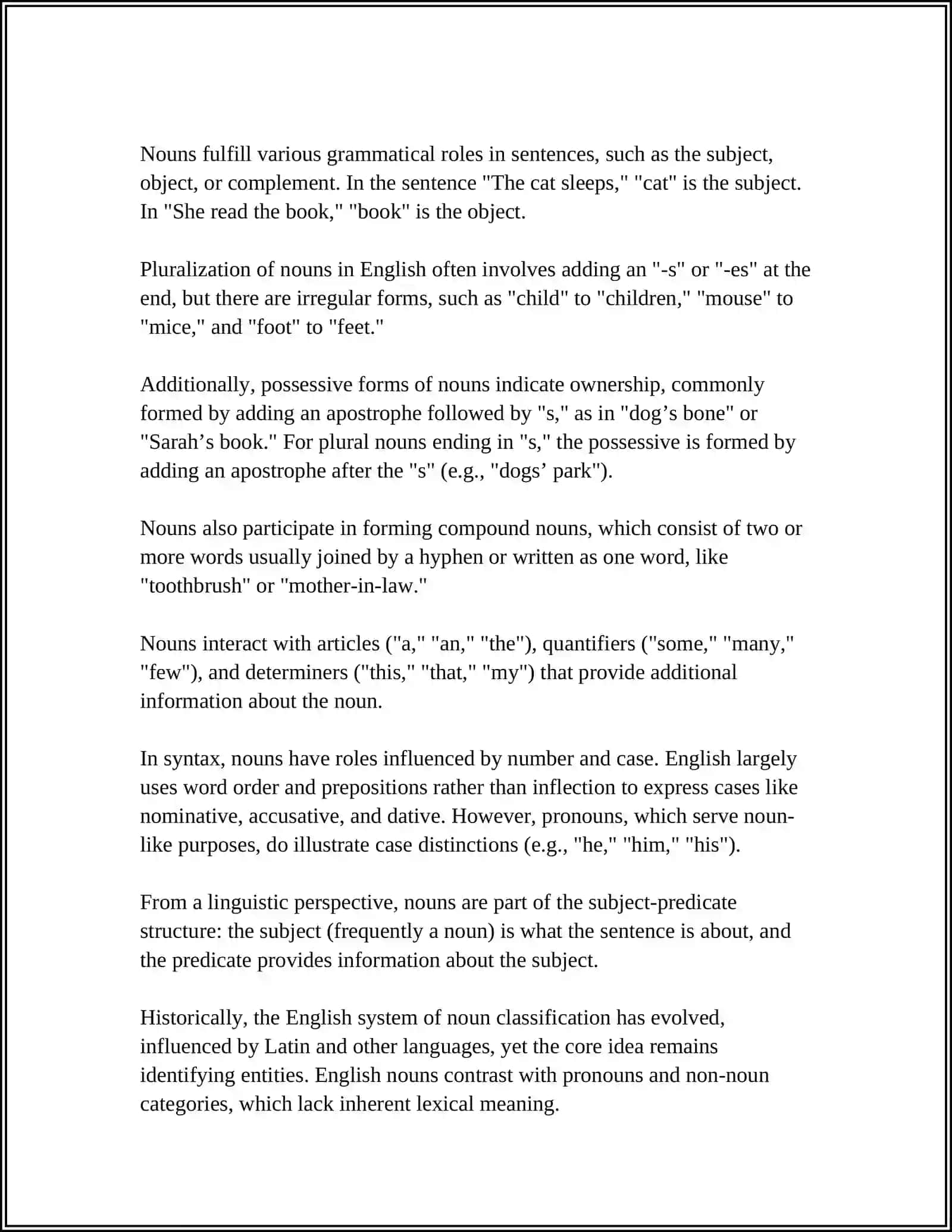 Definition of Nouns 4