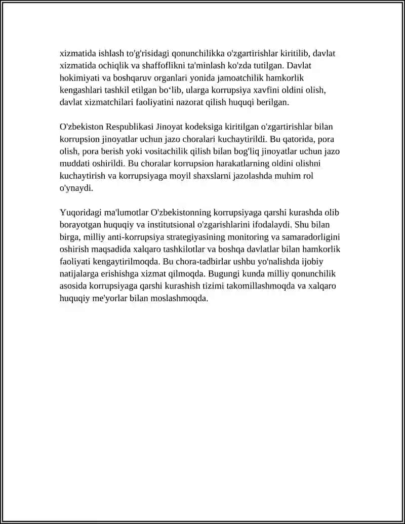 O'zbekistonda Korruptsiyaga Qarshi Kurash 4