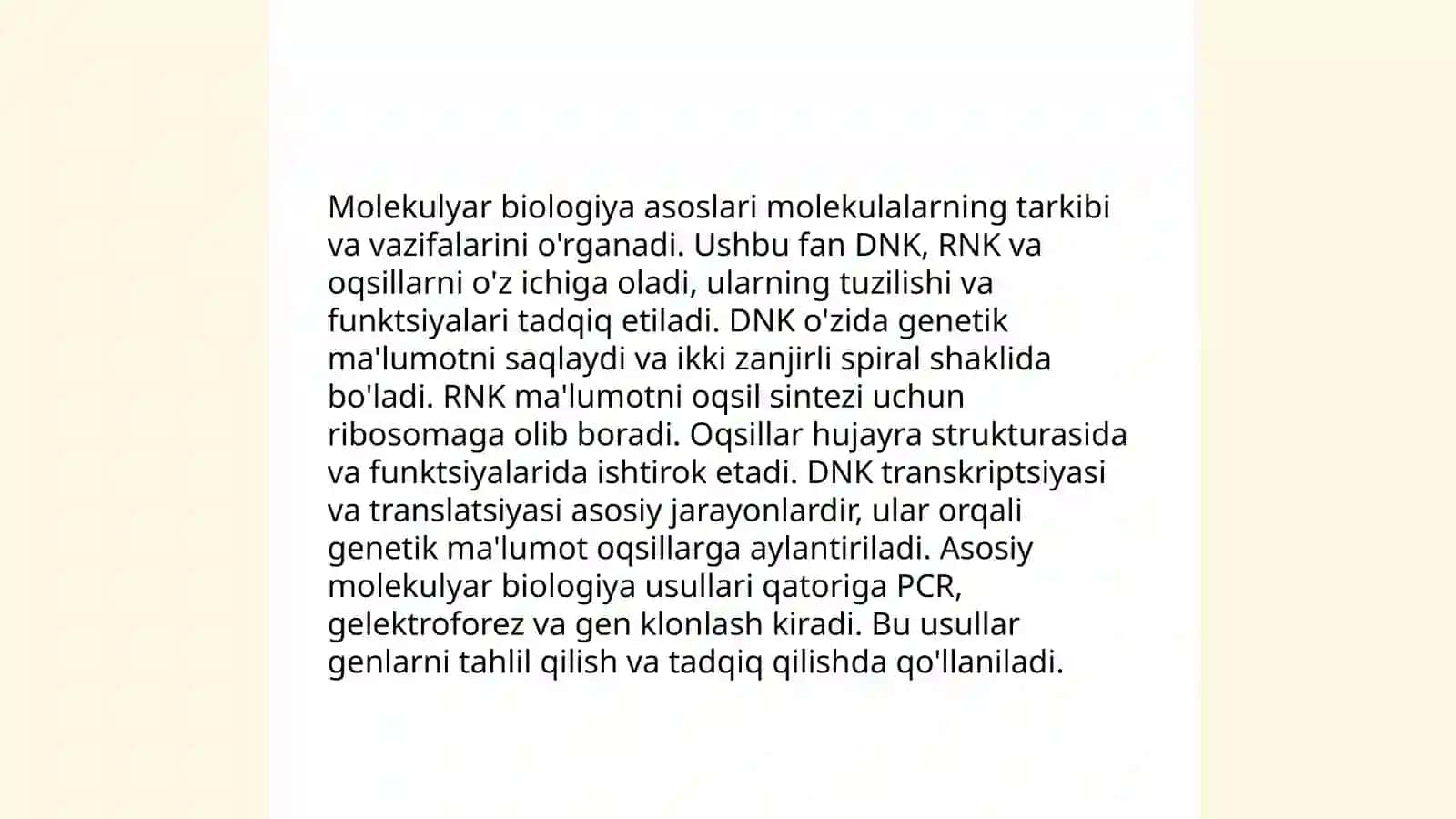 Tiriklikning molekulyar asoslari 4