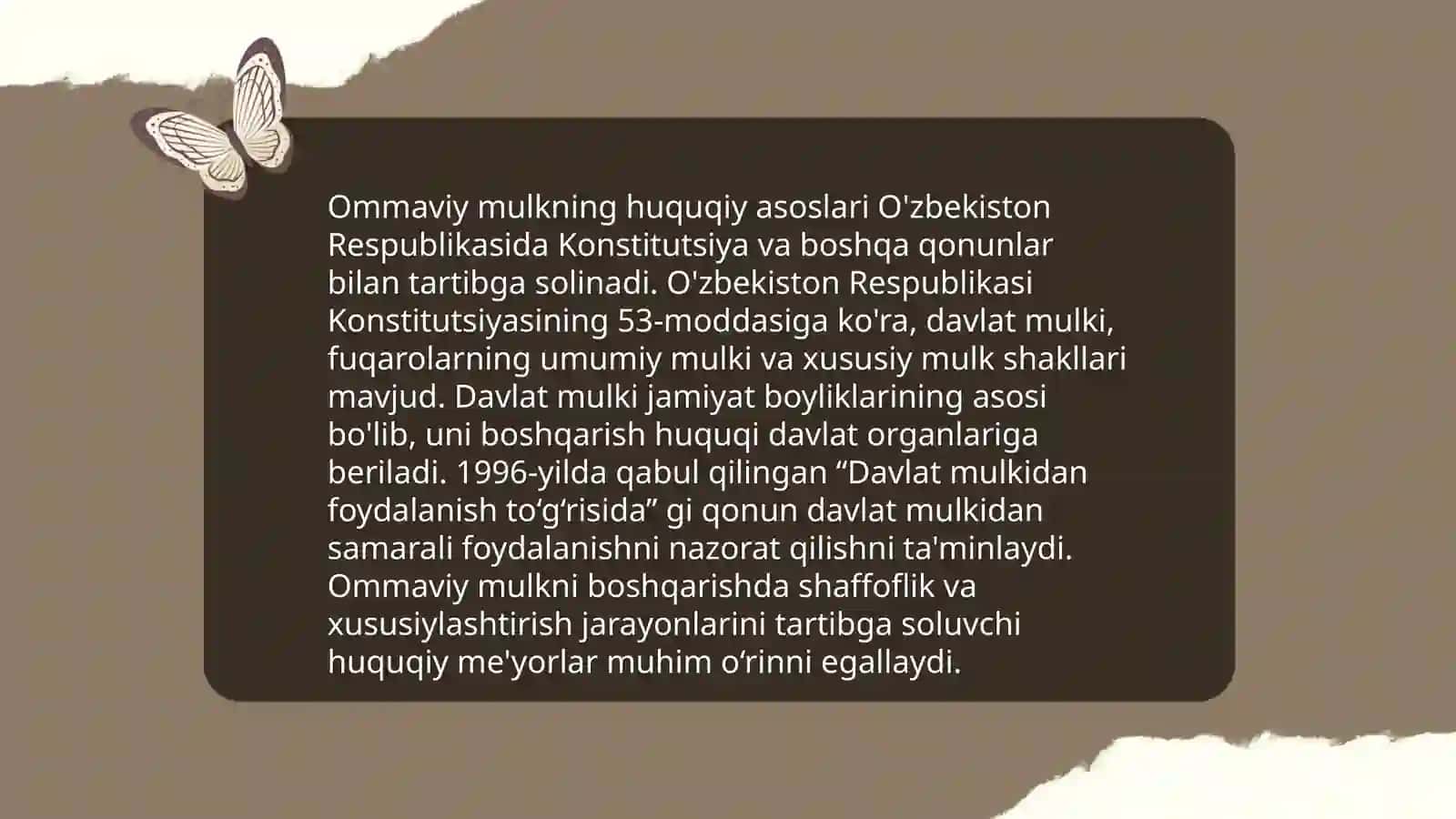 Xususiy va ommaviy mulk huquqi 4