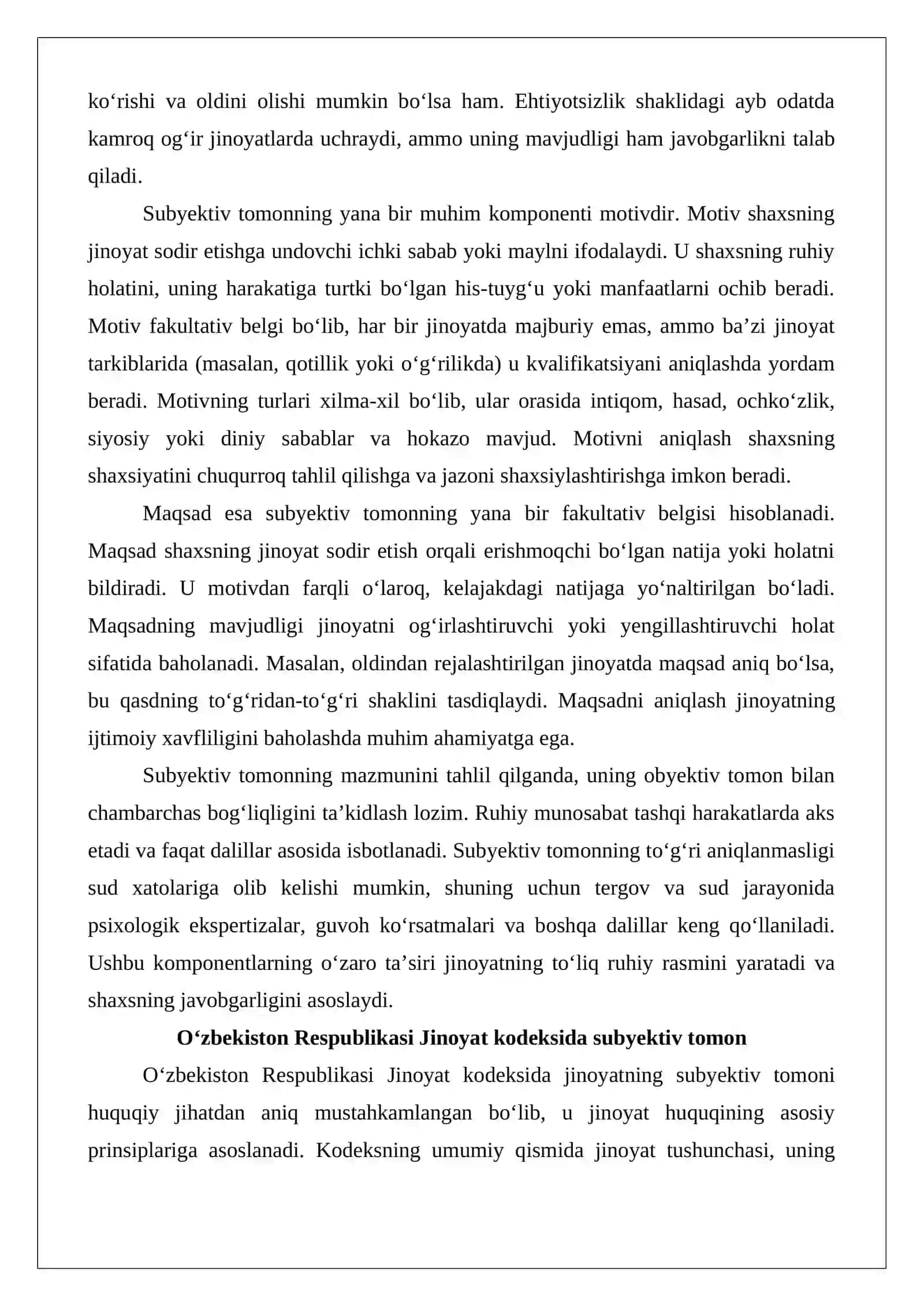 Jinoyatning subyektiv tomoni 4
