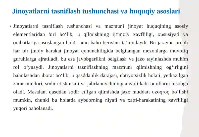 Jinoyatlarni tasniflash 4